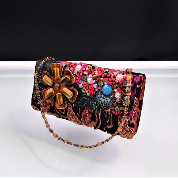 Handbags - Found Art Boho Satchel Bag Gobelin Tapestry Beaded